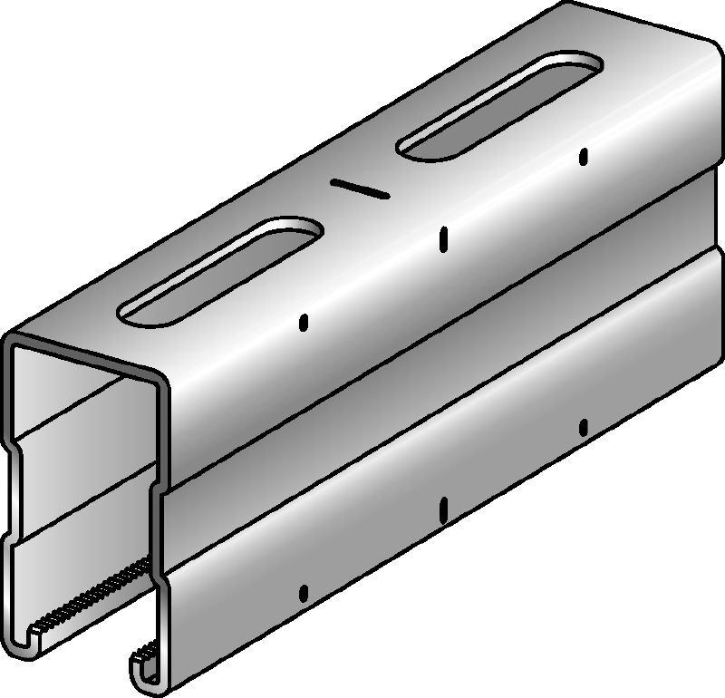 Carril MQ-72-F Carril de carga MQ galvanizado en caliente (HDG) de 72 mm de alto para aplicaciones de carga ligera/media