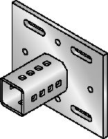 Placa base MIC-SH (para MI-90) Placa base galvanizada en caliente (HDG) para la fijación de vigas MI-90 a materiales de acero para aplicaciones de carga pesada