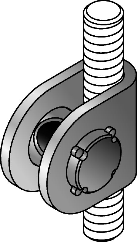 Conector de refuerzo de varilla MQS-H Conector de abrazadera de varilla roscada premontado y galvanizado con mayor capacidad de ajuste de ángulo que permite conectar dos varillas roscadas, lo que ofrece compatibilidad con una amplia gama de aplicaciones sísmicas