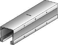 MQ-41 U Carril de carga MQ sin ranuras galvanizado de 41 mm de alto para aplicaciones de carga media