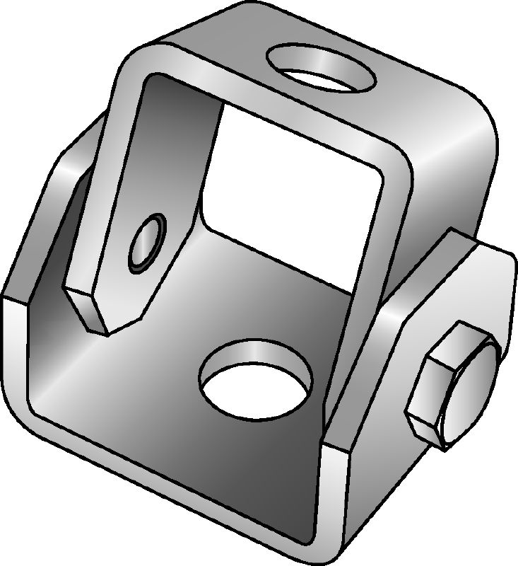 MQP-U-F Elemento pivotante galvanizado en caliente (HDG) para la fijación de sistemas de soporte modulares con varillas roscadas