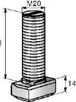 Perno en T con muescas HBC-C-N Pernos en T con muescas capaces de soportar cargas de tracción y cargas cortantes perpendiculares y paralelas (cargas 3D)