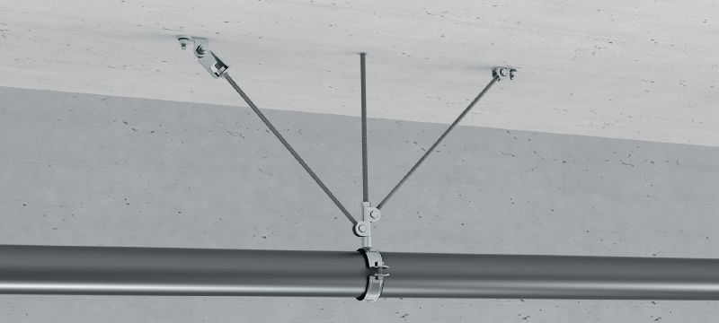 Conector de refuerzo de varilla MQS-H Conector de abrazadera de varilla roscada premontado y galvanizado con mayor capacidad de ajuste de ángulo que permite conectar dos varillas roscadas, lo que ofrece compatibilidad con una amplia gama de aplicaciones sísmicas Aplicaciones 1