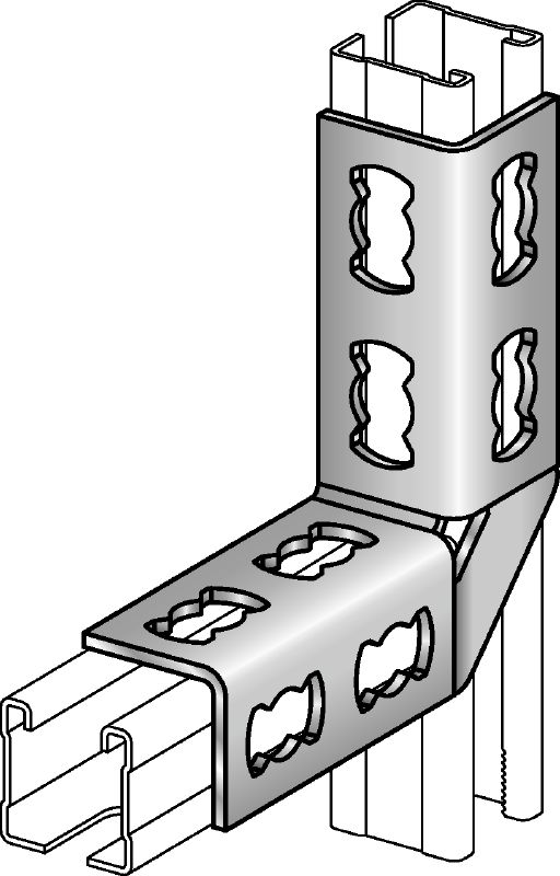 Soporte angular MQW-8/90 Ángulo galvanizado de 90 grados para la conexión de varios carriles de puntal MQ