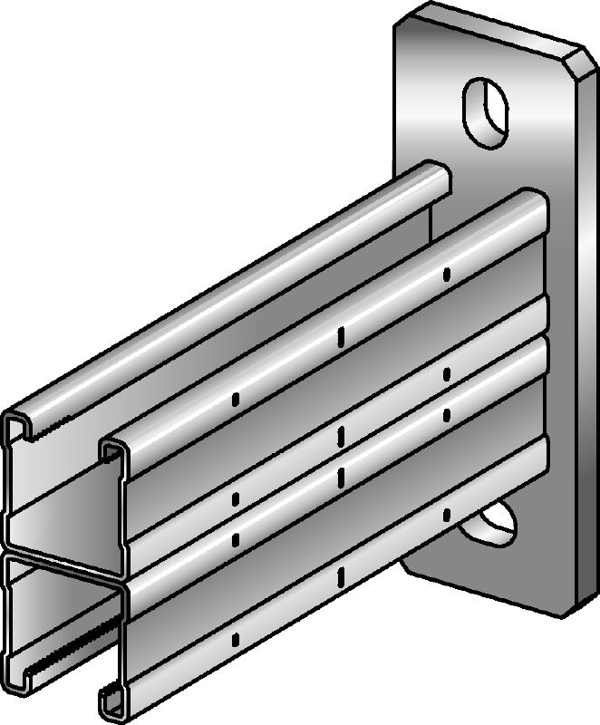 Soporte doble MQK-41 D Soporte doble galvanizado para aplicaciones de carga media