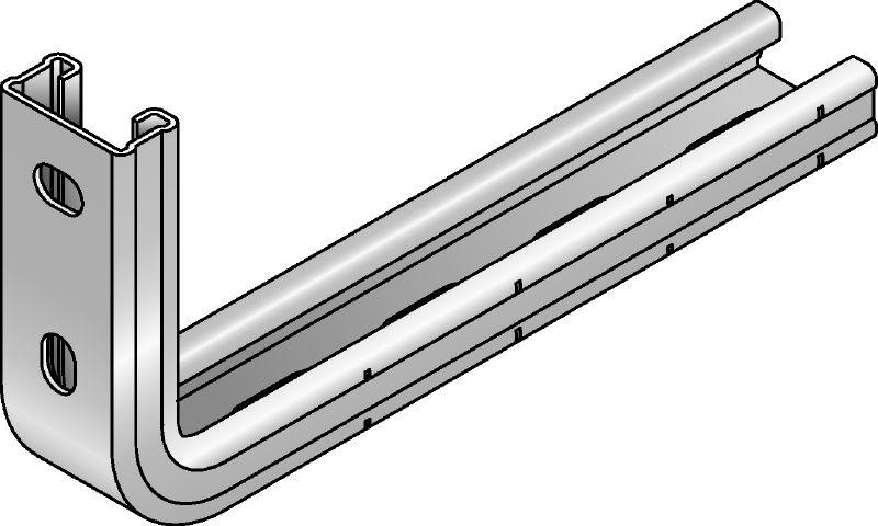 MQK-21-L Soporte galvanizado de 21 mm de altura, con carril de carga MQ para aplicaciones de interior de carga media