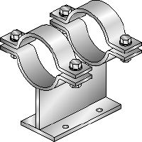 Placas deslizantes MI-PS 2/1 Placas deslizantes dobles galvanizadas en caliente (HDG) para la fijación de tuberías DN 25-300 a vigas MI en aplicaciones de carga pesada