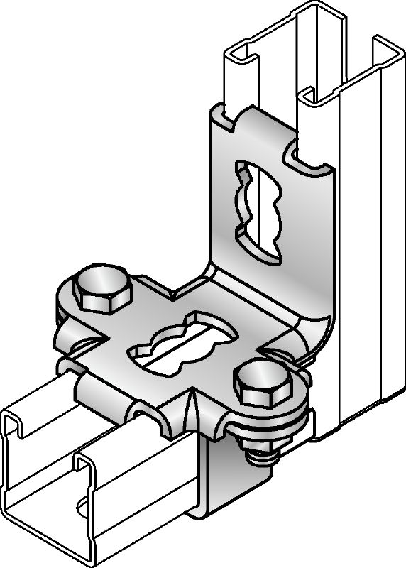 Conector de carril MQS-W Conector de carril de carga galvanizado preensamblado para el uso en trapecios de carriles anclados para aplicaciones sísmicas