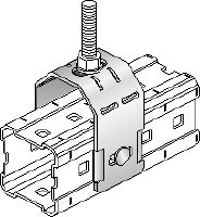 Conector MIC - TRC Conector galvanizado en caliente (HDG) para la fijación de varillas roscadas (M16) a vigas MI Aplicaciones 1