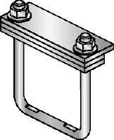 MIC-PS/MIC-PSP Conector galvanizado en caliente (HDG) para la fijación de zapatas para tuberías a vigas MI en aplicaciones pesadas con expansión